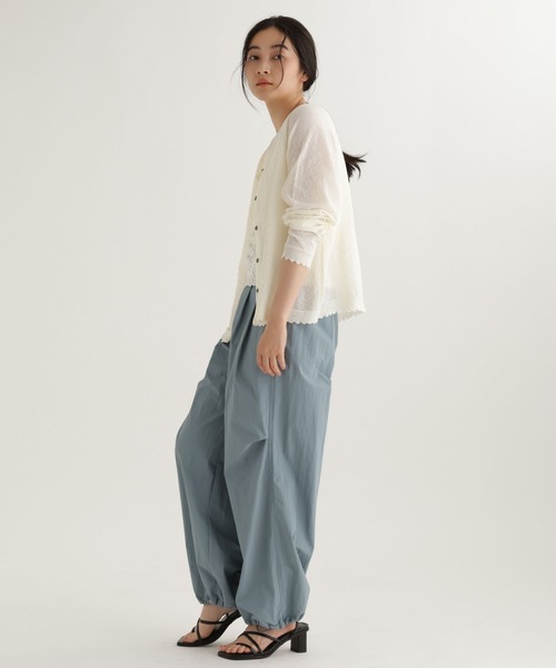 studio CLIP（スタディオクリップ）の「【daily CLIP】ダブルフロントスカラップラグランカーディガン（カーディガン/ボレロ・レディース・ホワイト/ライトグリーン・FREE）」の6枚目の写真