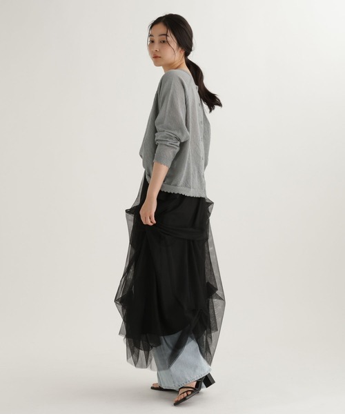 studio CLIP（スタディオクリップ）の「【daily CLIP】ダブルフロントスカラップラグランカーディガン（カーディガン/ボレロ・レディース・ホワイト/ライトグリーン・FREE）」の12枚目の写真