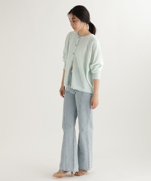 studio CLIP（スタディオクリップ）の「【daily CLIP】ダブルフロントスカラップラグランカーディガン（カーディガン/ボレロ・レディース・ホワイト/ライトグリーン・FREE）」の17枚目の写真