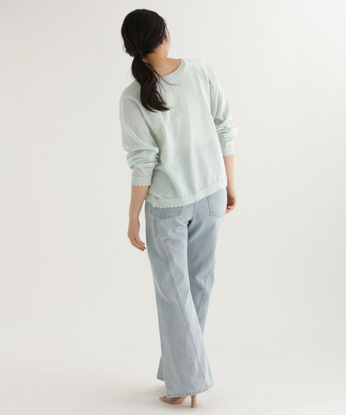 studio CLIP（スタディオクリップ）の「【daily CLIP】ダブルフロントスカラップラグランカーディガン（カーディガン/ボレロ・レディース・ホワイト/ライトグリーン・FREE）」の18枚目の写真