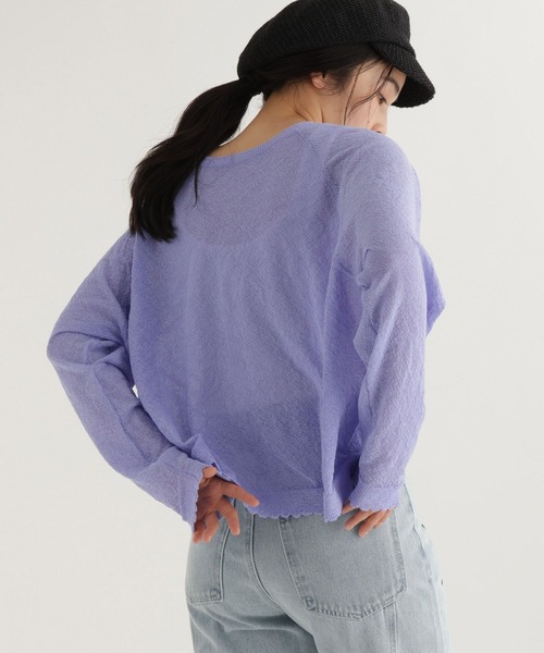 studio CLIP（スタディオクリップ）の「【daily CLIP】ダブルフロントスカラップラグランカーディガン（カーディガン/ボレロ・レディース・ホワイト/ライトグリーン・FREE）」の22枚目の写真