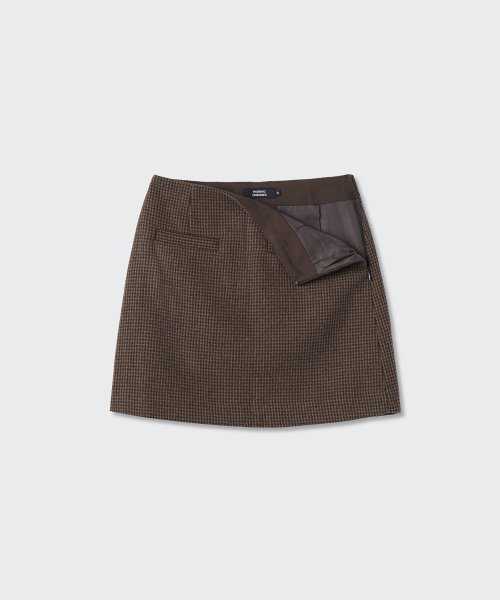 MUSINSA STANDARD WOMAN（ムシンサスタンダードウーマン）の「ウィメンズハウンドトゥースチェックミニスカート[ブラウン]（スカート・レディース・その他・X-SMALL/SMALL/MEDIUM/LARGE）」の5枚目の写真