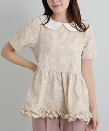 Neige（ネージュ）の「2way丸襟ジャガードトップス（Tシャツ/カットソー）」