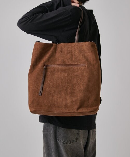 Un coeur（アンクール）の「【Un coeur】SUEDE DRAPE 2WAY TOTE（トートバッグ・メンズ・グレー/キャメル・FREE）」の6枚目の写真