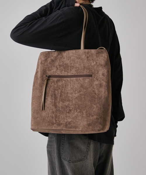 Un coeur（アンクール）の「【Un coeur】SUEDE DRAPE 2WAY TOTE（トートバッグ・メンズ・グレー/キャメル・FREE）」の20枚目の写真