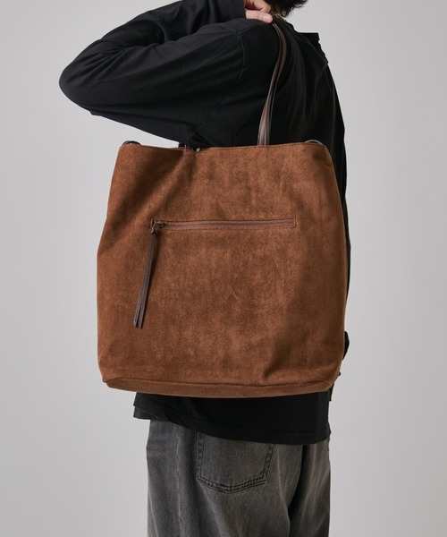 Un coeur（アンクール）の「【Un coeur】SUEDE DRAPE 2WAY TOTE（トートバッグ・メンズ・グレー/キャメル・FREE）」の18枚目の写真