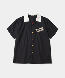 embroidery bowling s/s shirt black