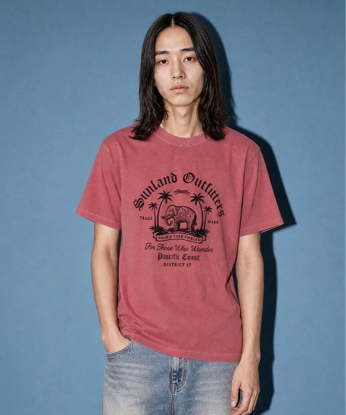 rehacer(レアセル)の「rehacer TEE : Sun Land TEE / サンランド T-shirt(Tシャツ/カットソー・メンズ・スミクロ/ピンク/ホワイト・X-LARGE/LARGE/MEDIUM/SMALL)」の3枚目の写真