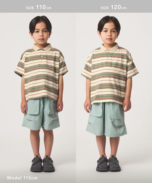 green label relaxing(グリーンレーベルリラクシング)の「【スタメンシリーズ】ボーダー ポロシャツ / キッズ 100cm-160cm(ポロシャツ・キッズ・ブラウン/ケリーグリーン/ネイビー・100cm/110cm/120cm/130cm/140cm/150cm/160cm)」の9枚目の写真