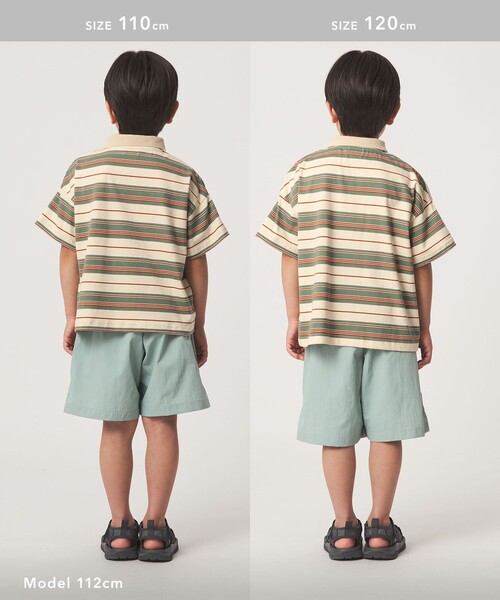 green label relaxing(グリーンレーベルリラクシング)の「【スタメンシリーズ】ボーダー ポロシャツ / キッズ 100cm-160cm(ポロシャツ・キッズ・ブラウン/ケリーグリーン/ネイビー・100cm/110cm/120cm/130cm/140cm/150cm/160cm)」の11枚目の写真