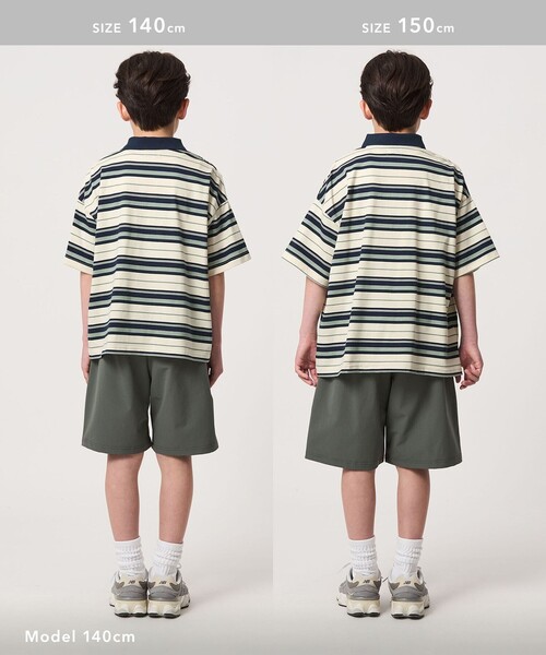 green label relaxing(グリーンレーベルリラクシング)の「【スタメンシリーズ】ボーダー ポロシャツ / キッズ 100cm-160cm(ポロシャツ・キッズ・ブラウン/ケリーグリーン/ネイビー・100cm/110cm/120cm/130cm/140cm/150cm/160cm)」の16枚目の写真