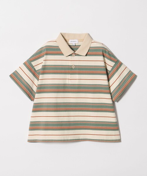 green label relaxing(グリーンレーベルリラクシング)の「【スタメンシリーズ】ボーダー ポロシャツ / キッズ 100cm-160cm(ポロシャツ・キッズ・ブラウン/ケリーグリーン/ネイビー・100cm/110cm/120cm/130cm/140cm/150cm/160cm)」の17枚目の写真
