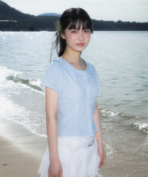ROSEFRANTZ（ロゼフランツ）の「Round Collar Short Sleeve Blouse [Sky Blue]（シャツ/ブラウス・レディース・スカイブルー・SMALL/MEDIUM）」の2枚目の写真