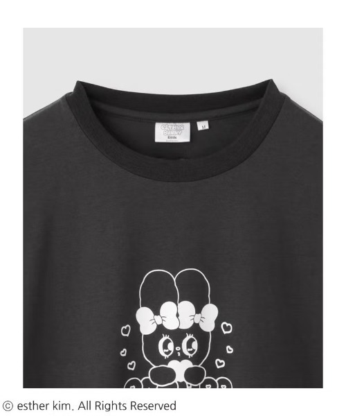Mac-House(マックハウス)の「Esther Bunny エスターバニー ラバー×発泡プリント 半袖Tシャツ(Tシャツ/カットソー・レディース・グレー/パープル/ピンク・L/M)」の5枚目の写真