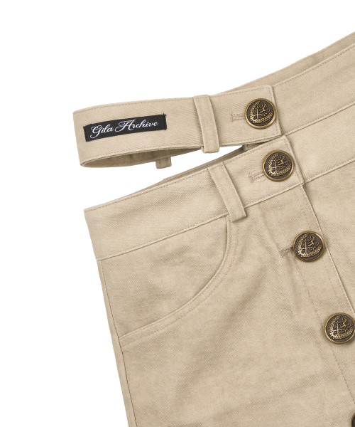GILAARCHIVE(ギラアーカイブ)の「CUT OUT DOUBLE WAIST BUTTON SKIRTS_BEIGE(スカート・レディース・その他・MEDIUM/SMALL)」の6枚目の写真