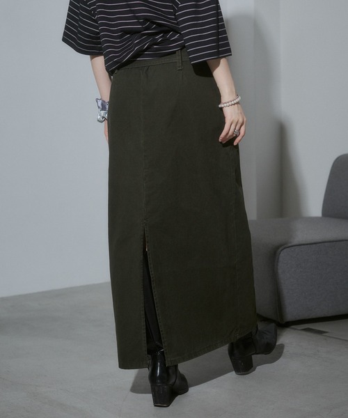 ENVYM（アンビー）の「アイレットベルトマキシスカート（スカート・レディース・グレー/グリーン・SMALL/MEDIUM）」の6枚目の写真