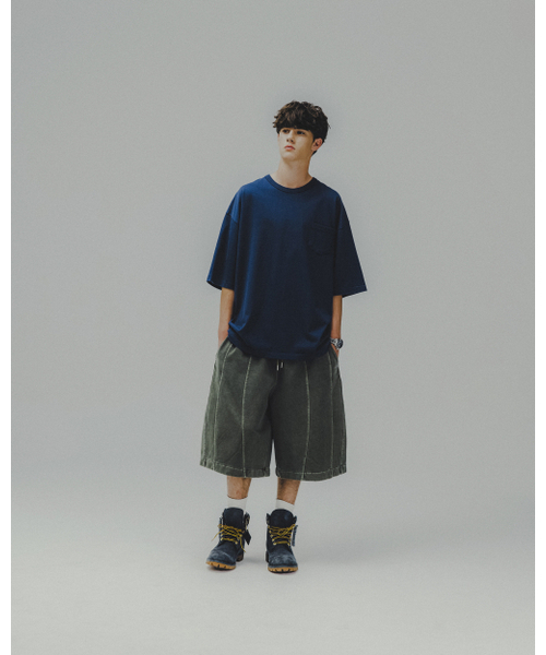 ANGLAN（アングラン）の「Essential Pocket Half Tee - Navy（Tシャツ/カットソー・メンズ・その他・1/2）」の4枚目の写真