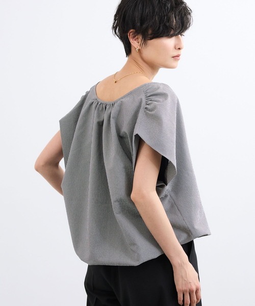BARNYARDSTORM(バンヤードストーム)の「BARNYARDSTORM / エアリーサッカーバルーンブラウス【吸水速乾/JAPAN FABRIC】(シャツ/ブラウス・レディース・ブラック/ホワイト・FREE)」の22枚目の写真