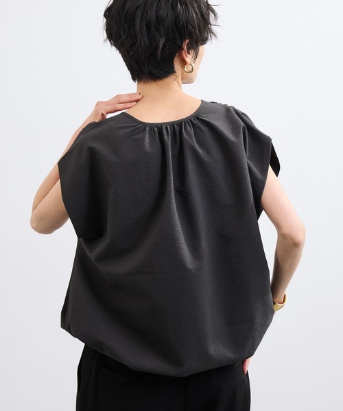 BARNYARDSTORM(バンヤードストーム)の「BARNYARDSTORM / エアリーサッカーバルーンブラウス【吸水速乾/JAPAN FABRIC】(シャツ/ブラウス・レディース・ブラック/ホワイト・FREE)」の16枚目の写真