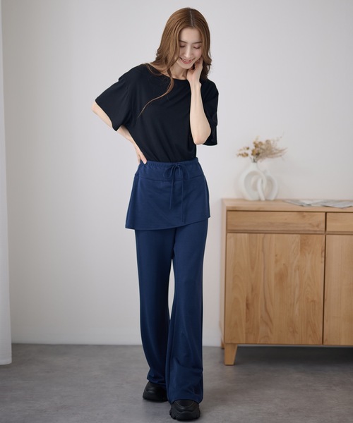 DAYRA(デイラ)の「サイド スリット スカート付き フレア スウェット パンツ(スウェットパンツ・レディース・ネイビー/ダークグレー/ブラック・L/M)」の22枚目の写真
