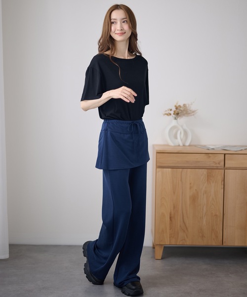 DAYRA(デイラ)の「サイド スリット スカート付き フレア スウェット パンツ(スウェットパンツ・レディース・ネイビー/ダークグレー/ブラック・L/M)」の13枚目の写真