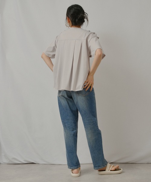 palm RICHE(ポームリシュ)の「ランダムフリルトップス(Tシャツ/カットソー・レディース・グレー/オフホワイト/ブラック・M)」の5枚目の写真