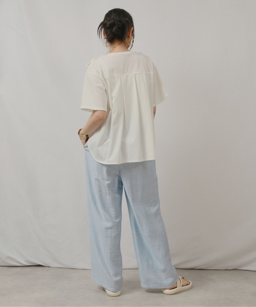 palm RICHE(ポームリシュ)の「ランダムフリルトップス(Tシャツ/カットソー・レディース・グレー/オフホワイト/ブラック・M)」の18枚目の写真