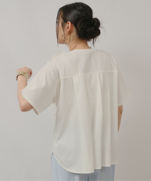 palm RICHE(ポームリシュ)の「ランダムフリルトップス(Tシャツ/カットソー・レディース・グレー/オフホワイト/ブラック・M)」の12枚目の写真