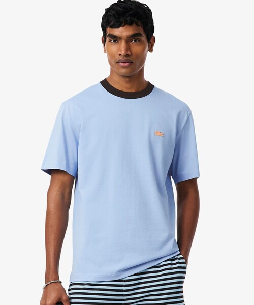 LACOSTE(ラコステ)の「配色ネックリブリンガーネックTシャツ(Tシャツ/カットソー・メンズ・オフホワイト/ライトブルー/オレンジ・2/3/5/4)」の20枚目の写真