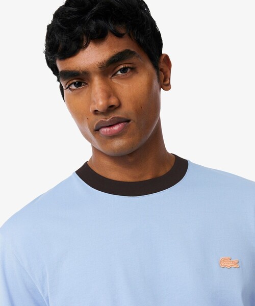LACOSTE(ラコステ)の「配色ネックリブリンガーネックTシャツ(Tシャツ/カットソー・メンズ・オフホワイト/ライトブルー/オレンジ・2/3/5/4)」の19枚目の写真