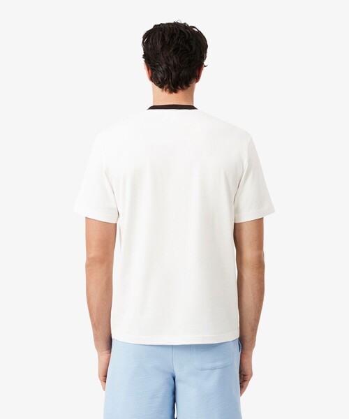LACOSTE(ラコステ)の「配色ネックリブリンガーネックTシャツ(Tシャツ/カットソー・メンズ・オフホワイト/ライトブルー/オレンジ・2/3/5/4)」の13枚目の写真