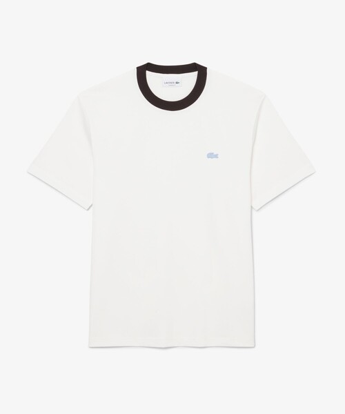 LACOSTE(ラコステ)の「配色ネックリブリンガーネックTシャツ(Tシャツ/カットソー・メンズ・オフホワイト/ライトブルー/オレンジ・2/3/5/4)」の12枚目の写真