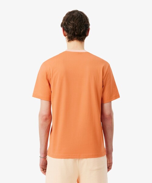 LACOSTE(ラコステ)の「配色ネックリブリンガーネックTシャツ(Tシャツ/カットソー・メンズ・オフホワイト/ライトブルー/オレンジ・2/3/5/4)」の7枚目の写真