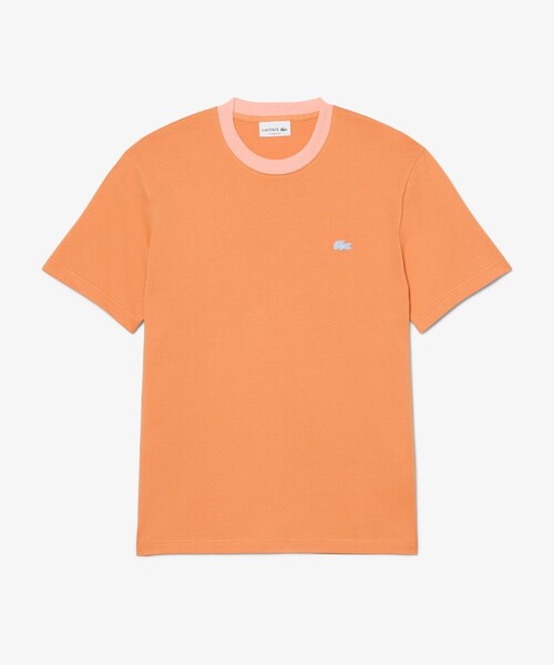 LACOSTE(ラコステ)の「配色ネックリブリンガーネックTシャツ(Tシャツ/カットソー・メンズ・オフホワイト/ライトブルー/オレンジ・2/3/5/4)」の6枚目の写真
