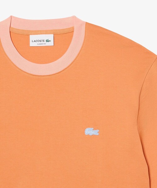 LACOSTE(ラコステ)の「配色ネックリブリンガーネックTシャツ(Tシャツ/カットソー・メンズ・オフホワイト/ライトブルー/オレンジ・2/3/5/4)」の5枚目の写真