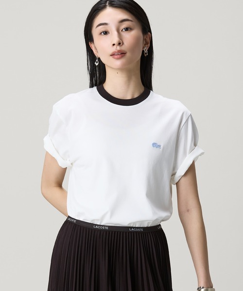 LACOSTE(ラコステ)の「配色ネックリブリンガーネックTシャツ(Tシャツ/カットソー・メンズ・オフホワイト/ライトブルー/オレンジ・2/3/5/4)」の22枚目の写真