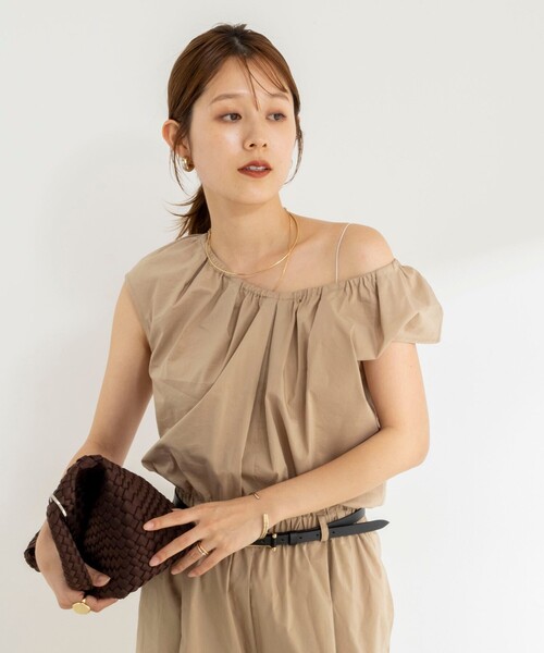 NOLLEY’S(ノーリーズ)の「ウォッシャブルギャザー2WAYオールインワン(つなぎ/オールインワン・レディース・ベージュ/ブラック・38)」の22枚目の写真