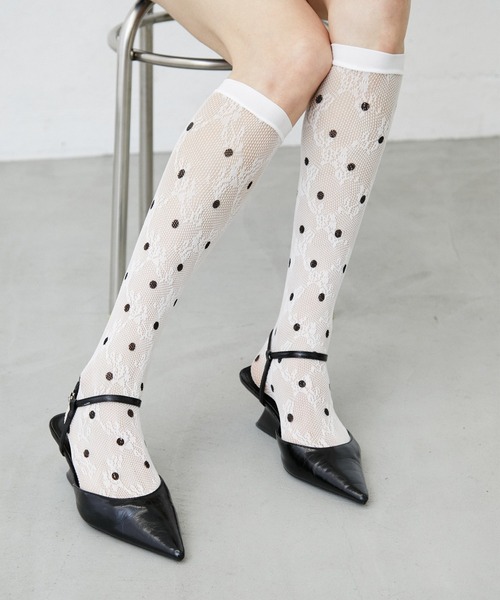 Dot Pattern Sheer Socks/ドット柄シアーハイソックス（ソックス/靴下