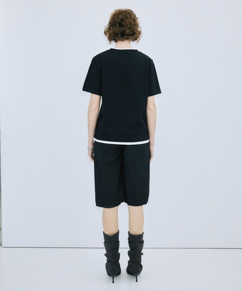JOSE MOON（ジョゼムーン）の「RINGER T-SHIRT with PEARL/リンガーTシャツウィズパール（Tシャツ/カットソー・レディース・ホワイト/グレー/ブラック・FREE）」の19枚目の写真