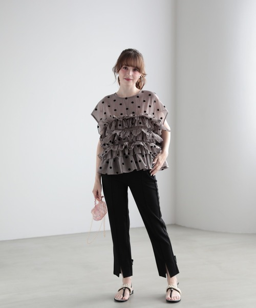 M y u(ミュー)の「フラワーブーケドットブラウス(シャツ/ブラウス・レディース・GRAY/WHITE/BLACK・ML)」の13枚目の写真