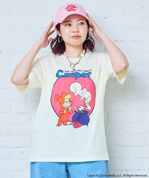 MARKEY'S(マーキーズ)の「【別注】Casper プリント半袖Tシャツ/おとな(Tシャツ/カットソー・レディース・ラベンダー/オフホワイト/ホワイト・160cm)」の1枚目の写真