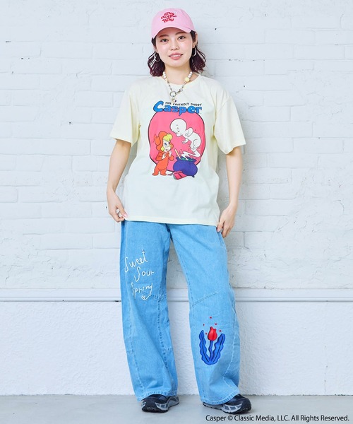MARKEY'S(マーキーズ)の「【別注】Casper プリント半袖Tシャツ/おとな(Tシャツ/カットソー・レディース・ラベンダー/オフホワイト/ホワイト・160cm)」の4枚目の写真
