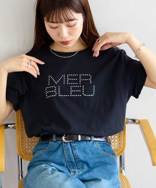 DISCOAT(ディスコート)の「ラインストーンロゴTシャツ(Tシャツ/カットソー・レディース・ブラック/オフホワイト・FREE)」の17枚目の写真