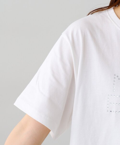 DISCOAT(ディスコート)の「ラインストーンロゴTシャツ(Tシャツ/カットソー・レディース・ブラック/オフホワイト・FREE)」の6枚目の写真