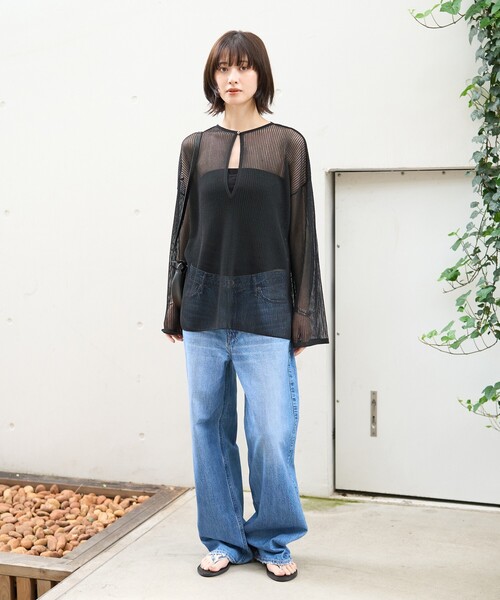 upperhights(アッパーハイツ)の「【追加】【新色登場】【upper hights/アッパーハイツ】THE NICE MIDRISE ミッドライズワイドデニム/洗濯機洗い可/日本製(デニムパンツ・レディース・ダークブラウン/ブルー・24/23/22/21/25)」の7枚目の写真