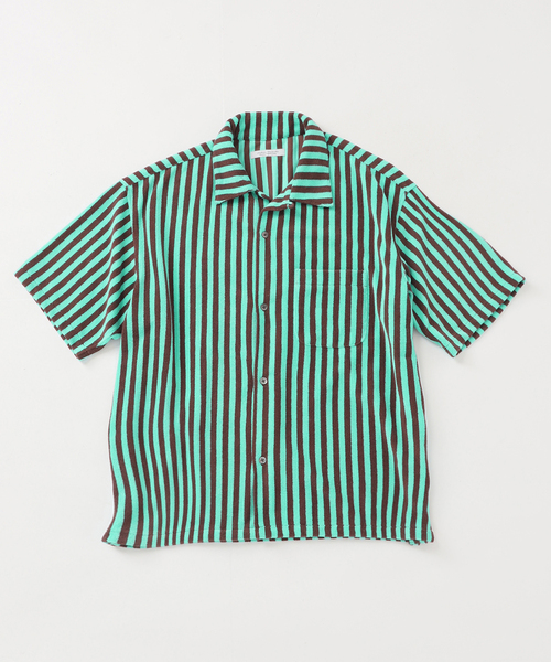 JOURNAL STANDARD(ジャーナルスタンダード)の「ハッピー パイル オープン カラー シャツ(シャツ/ブラウス・メンズ・ブルー系その他/アイボリー/ブラック系その他・MEDIUM/LARGE)」の3枚目の写真