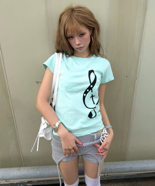 FANCY CLUB(ファンシークラブ)の「クレフシンボルTシャツ (ミント) F26QB143(Tシャツ/カットソー・レディース・その他・ONE)」の1枚目の写真