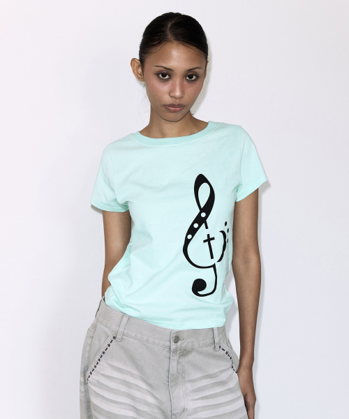 FANCY CLUB(ファンシークラブ)の「クレフシンボルTシャツ (ミント) F26QB143(Tシャツ/カットソー・レディース・その他・ONE)」の3枚目の写真