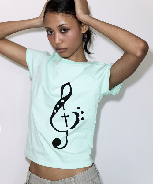 FANCY CLUB(ファンシークラブ)の「クレフシンボルTシャツ (ミント) F26QB143(Tシャツ/カットソー・レディース・その他・ONE)」の4枚目の写真
