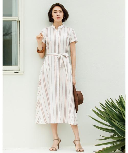 DoCLASSE（ ドゥクラッセ）の「ソフトリネン・シャツワンピース（ワンピース・レディース・ベージュ・11/15 /7/9）」の3枚目の写真